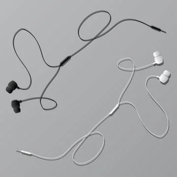 Vector earphones two items Stock Illustration