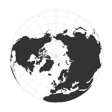 Vector Earth globe focused on Arctica and North Pole Stock Illustration