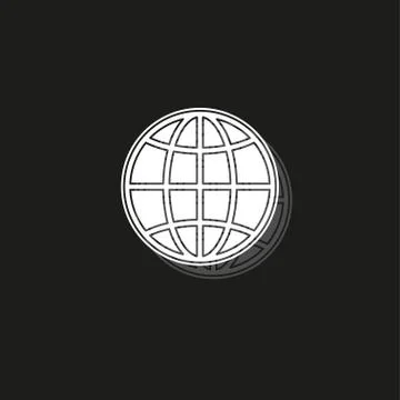 Vector earth globe illustration. planet symbol. world map icon Illustrazione stock