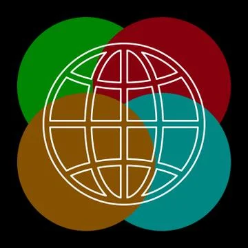 Vector earth globe illustration. planet symbol Stock Illustration
