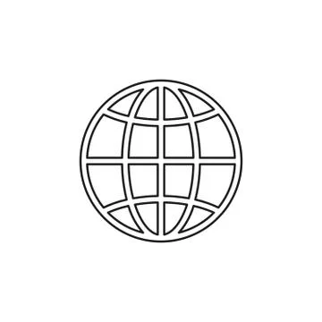 Vector earth globe illustration. planet symbol Stock Illustration