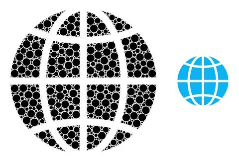 Vector Earth Globe Mosaic of Dots Stock Illustration
