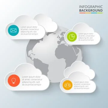 Vector earth with infographic elements. Illustrazione stock