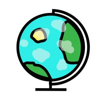 Vector. Earth planet globe with white clouds. Isolated on white background Illustrazione stock