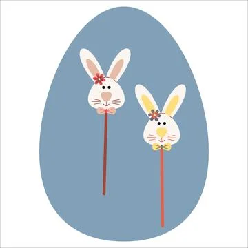 Vector Easter and spring element and decoration Egg and bunny Illustrazione stock