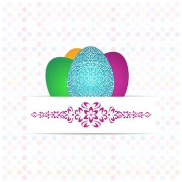 Vector easter background with colorful polka dot pattern Stock Illustration