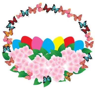 Vector Easter Basket Stock Illustration