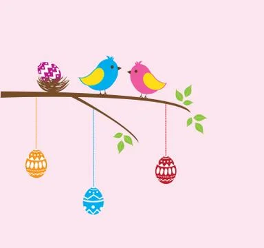 Vector Easter Branch Stock Illustration