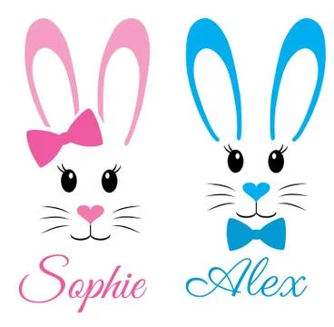Vector Easter Bunnies Stock Illustration