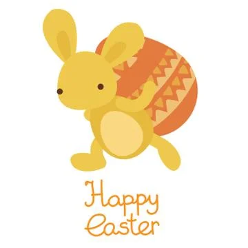 Vector easter bunny carry on the egg Stock Illustration