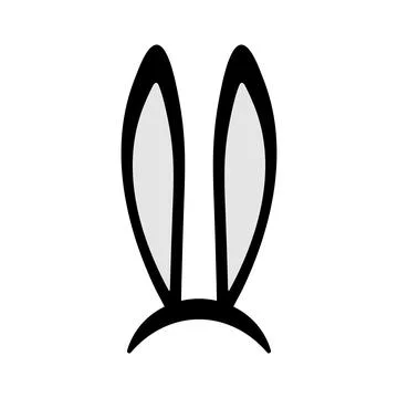 Vector Easter bunny ears mask. Spring Bunny Ears Hat isolated on white backgr Illustrazione stock