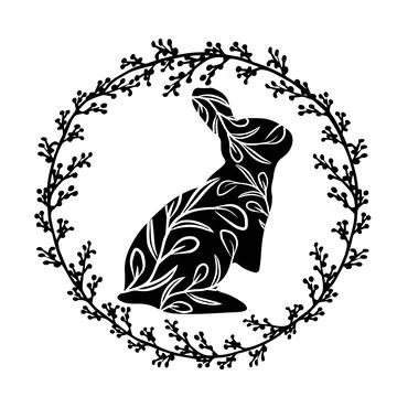 Vector Easter bunny. Frame. Template for printing. Illustration for design Illustrazione stock