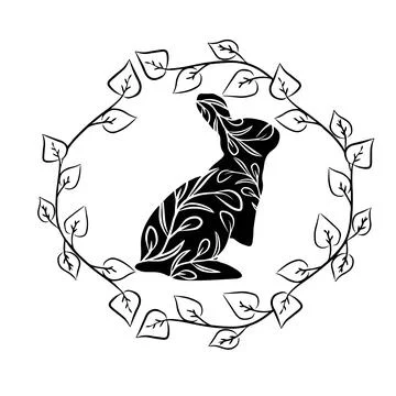 Vector Easter bunny. Frame. Template for printing. Illustration for design Stock Illustration