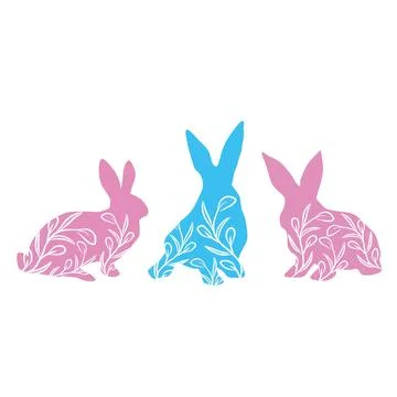 Vector Easter bunny. Template for printing. Illustration for design. Festive 스톡 일러스트
