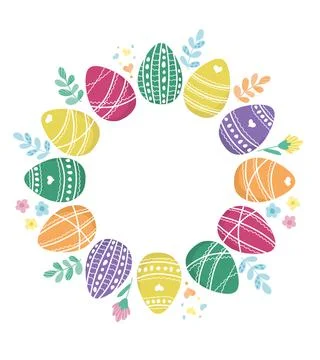 Vector easter colorful eggs frame Stock Illustration