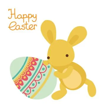 Vector easter cute bunny with the egg Stock Illustration