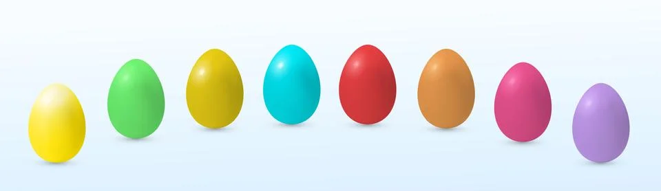 Vector easter decorated eggs in realistic 3d style. Stock Illustration