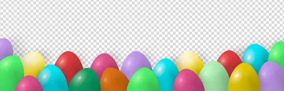Vector easter decorated eggs in realistic 3d style. Stock Illustration
