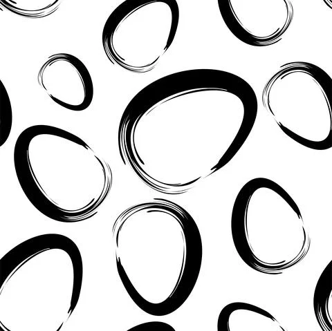 Vector. Easter design with hand drawn brush strokes, black, white eggs. Illustrazione stock