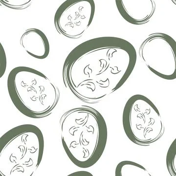 Vector. Easter design with hand drawn brush strokes, pastel color eggs. Stock Illustration