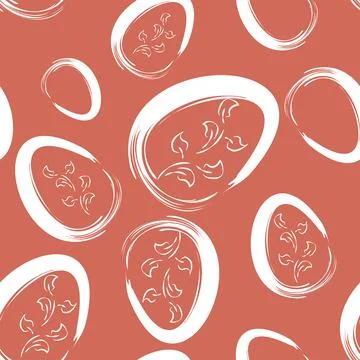 Vector. Easter design with hand drawn brush strokes, pastel color eggs. Stock Illustration