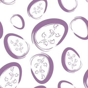Vector. Easter design with hand drawn brush strokes, pastel color eggs. Stock Illustration