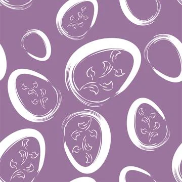 Vector. Easter design with hand drawn brush strokes, pastel color eggs. Stock Illustration