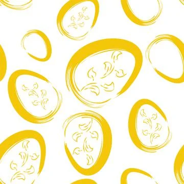 Vector. Easter design with hand drawn brush strokes, pastel color eggs. Stock Illustration