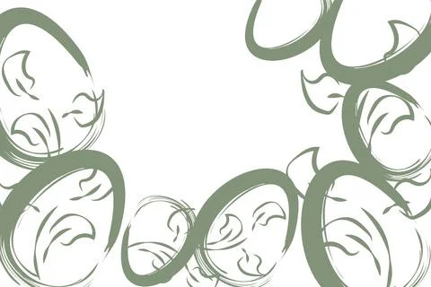 Vector. Easter design with hand drawn brush strokes, pastel eggs. Stock Illustration