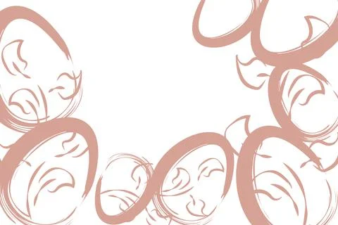 Vector. Easter design with hand drawn brush strokes, pastel eggs. Stock Illustration