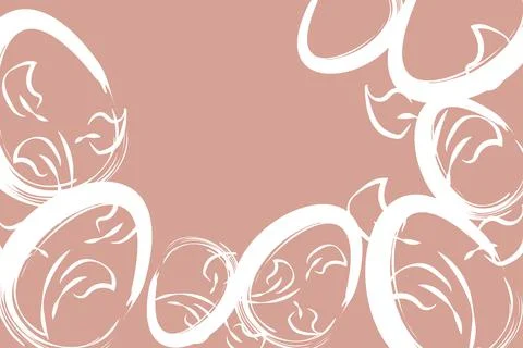 Vector. Easter design with hand drawn brush strokes, pastel eggs. Stock Illustration