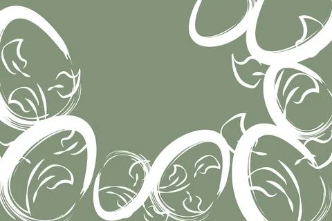 Vector. Easter design with hand drawn brush strokes, pastel eggs. Stock Illustration