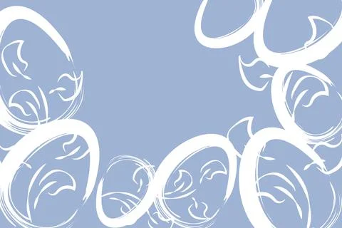 Vector. Easter design with hand drawn brush strokes, pastel eggs. Stock Illustration