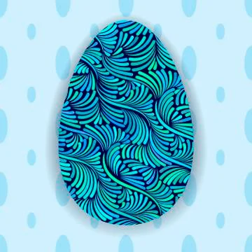 Vector easter egg with floral decor seamless background Иллюстрация