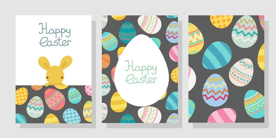 Vector easter egg frame template with rabbit Stock Illustration