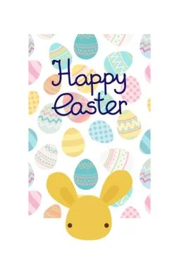 Vector easter egg frame trmplate with rabbit 库存插图