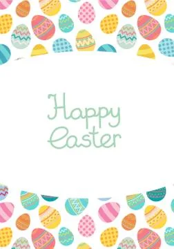 Vector easter egg frame trmplate bright colored Illustrazione stock