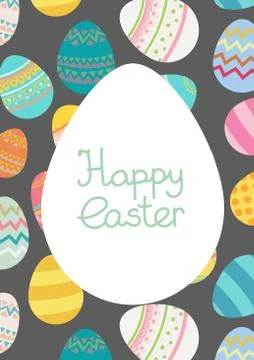 Vector easter egg frame trmplate bright colored Stock Illustration
