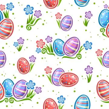 Vector Easter Egg Hunt seamless pattern Stock Illustration