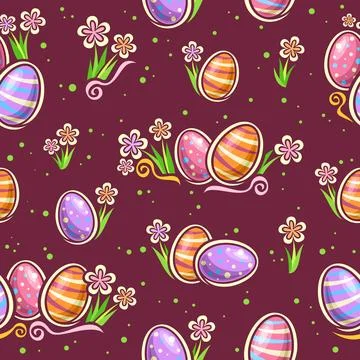 Vector Easter Egg Hunt seamless pattern Stock Illustration