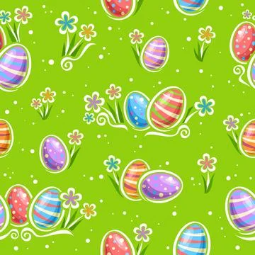Vector Easter Egg Hunt seamless pattern Stock Illustration