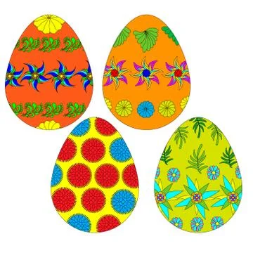 A vector Easter egg isolated on white background. Stock Illustration