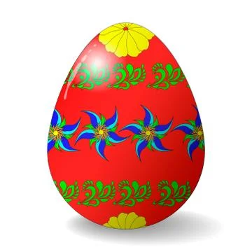 A vector Easter egg isolated on white background. Stock Illustration