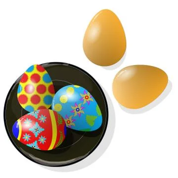 A vector Easter egg isolated on white background. Stock Illustration