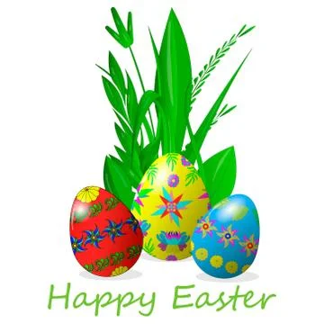 A vector Easter egg isolated on white background. Stock Illustration