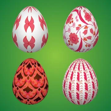 Vector easter eggs set. Easter set pink Stock Illustration