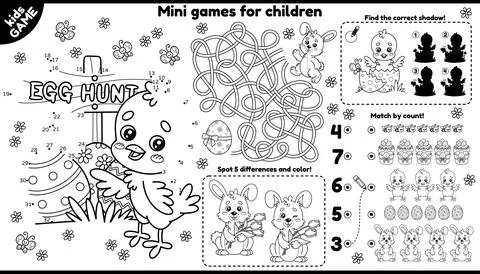 Vector Easter games placement for children Stock-Illustration