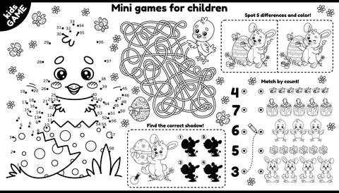 Vector Easter games placement for children Stock-Illustration