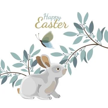 Vector Easter illustration. Happy Easter greeting card. Stock Illustration