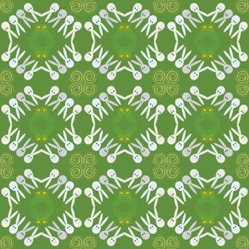 Vector easter pattern of cute funny rabbits Stock Illustration